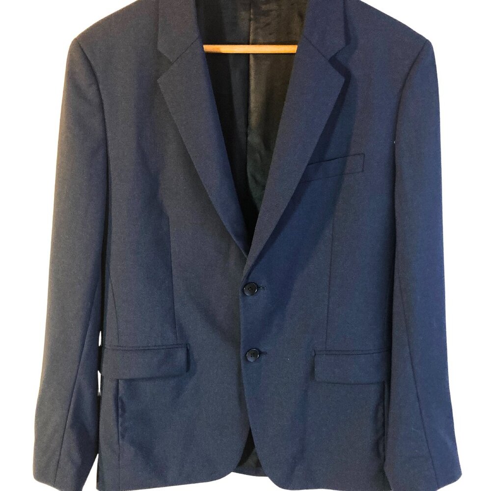 Theory Navy Blue Wool-Blend Men's Blazer - Size 40 Short